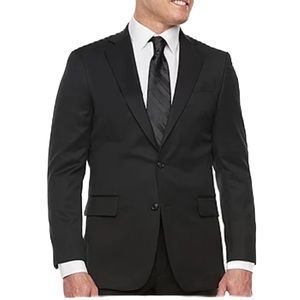 STAFFORD Suit Jacket ~ Mens Black Blazer ~ Button Up Coat  ~ Excellent!